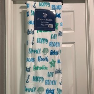 Oversized coastal home throw with tags